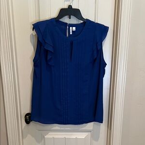 Elle Royal Blue Ruffle Blouse